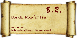 Bondi Rozália névjegykártya